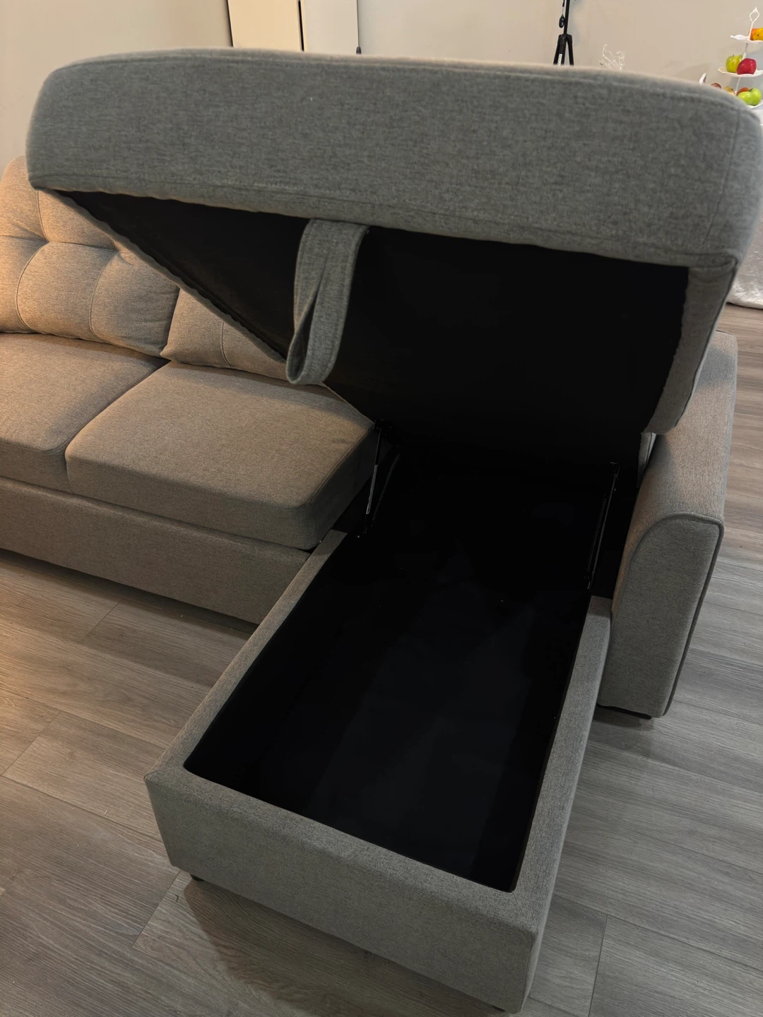 Grey Sectional Sofabed with Storage - photo 2