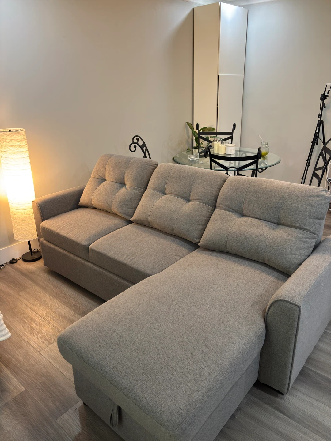 Grey Sectional Sofabed with Storage - photo 3