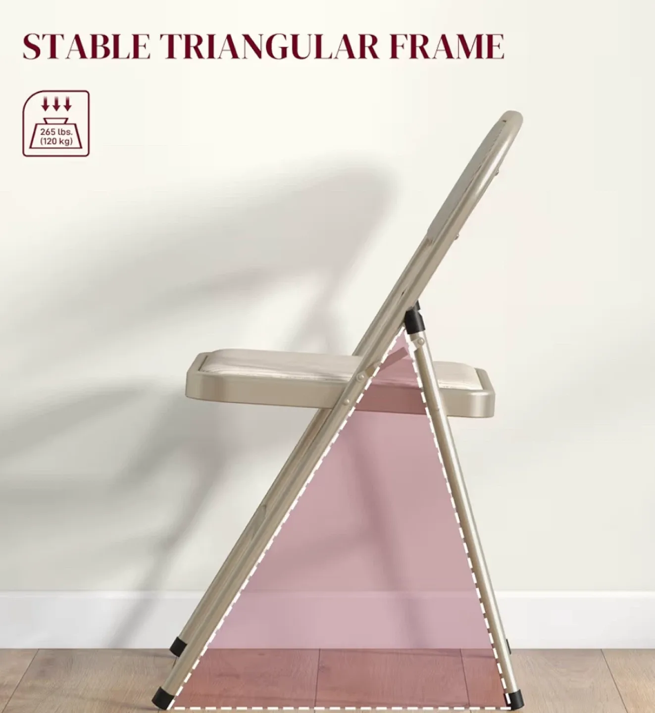 Folding Chair - Beige Linen Feel Fabric image indicator(4)