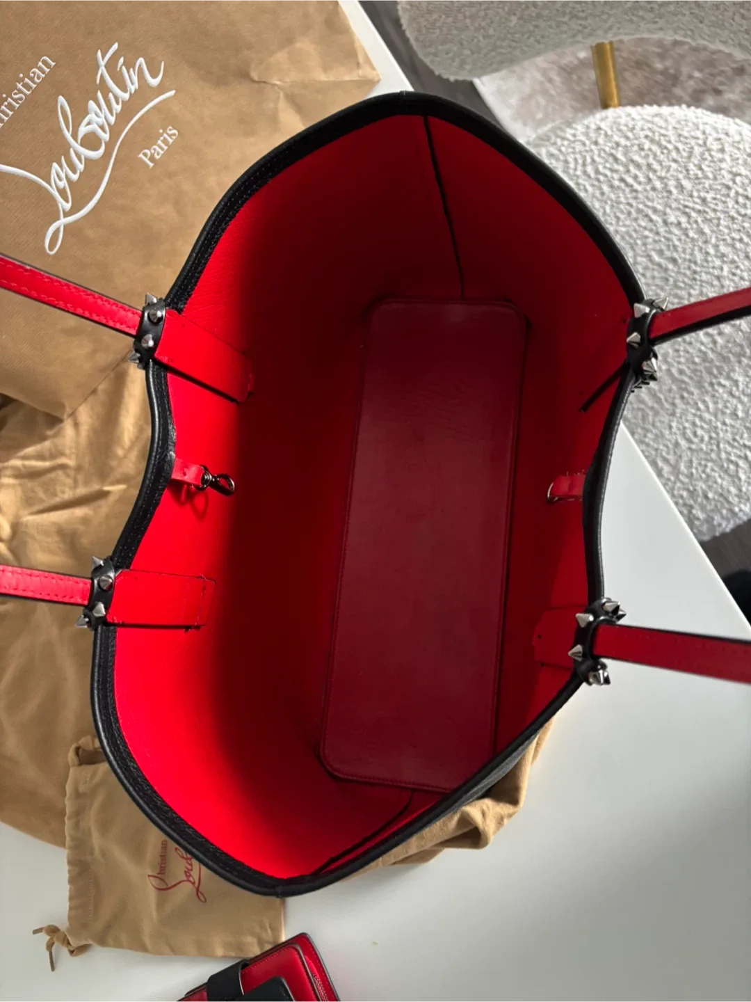 Christian Louboutin Black Leather Tote Bag image indicator(2)