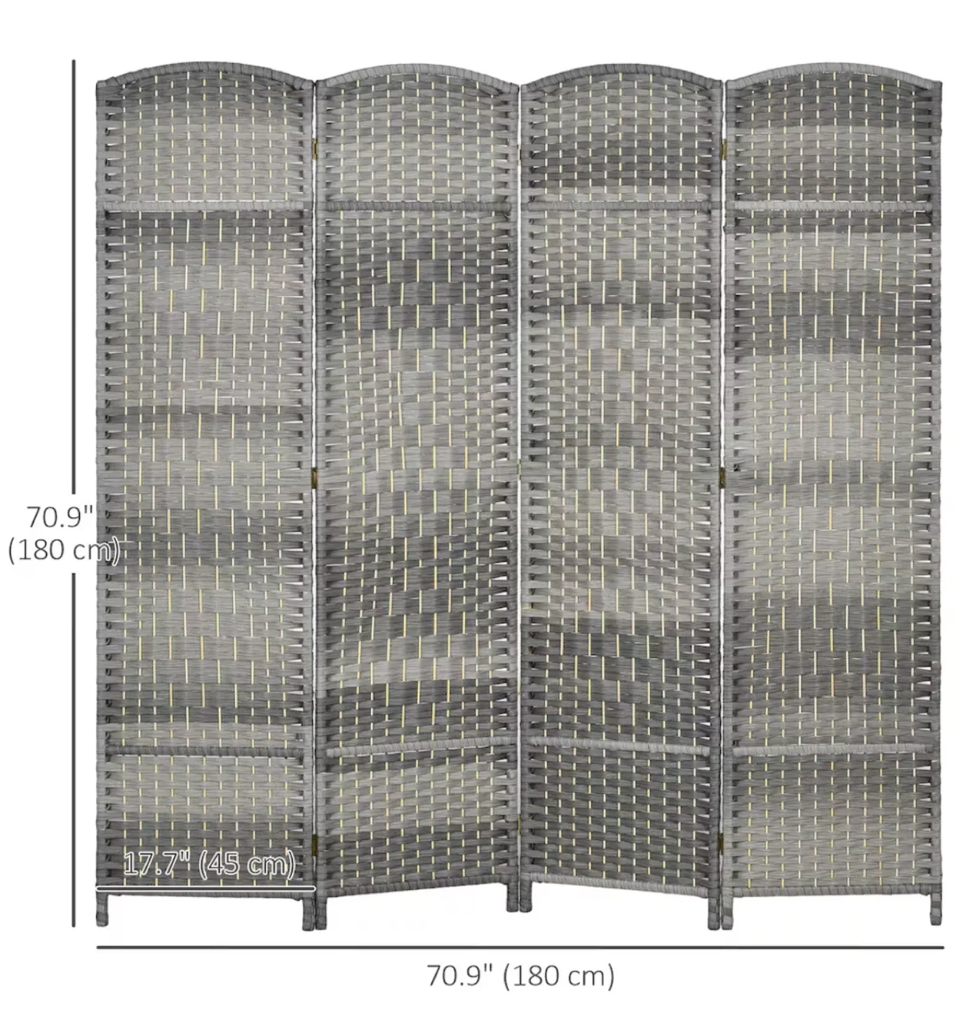Grey Woven Room Divider - 4 Panel image indicator(3)