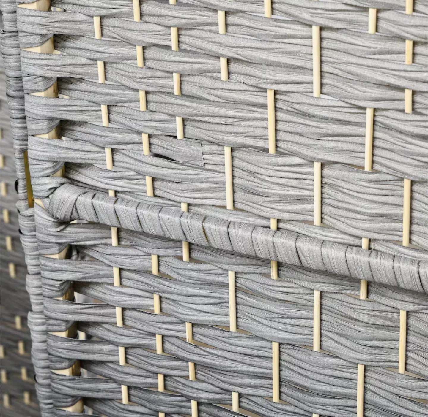Grey Woven Room Divider - 4 Panel image indicator(4)