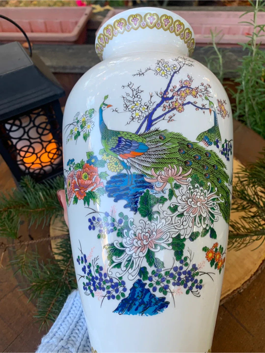 Vintage Peacock Floral Vase image indicator(6)