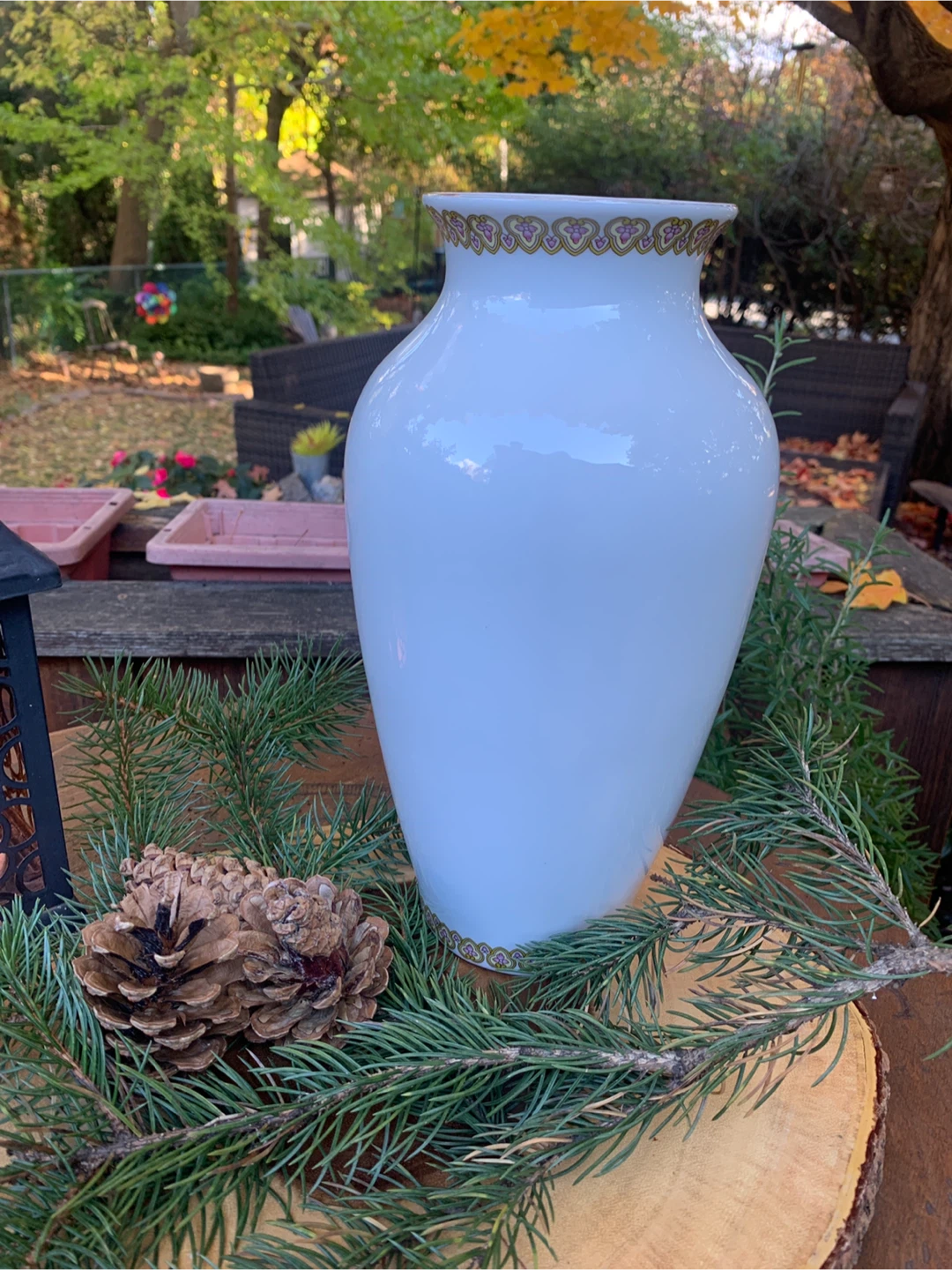 Vintage Peacock Floral Vase - photo 4