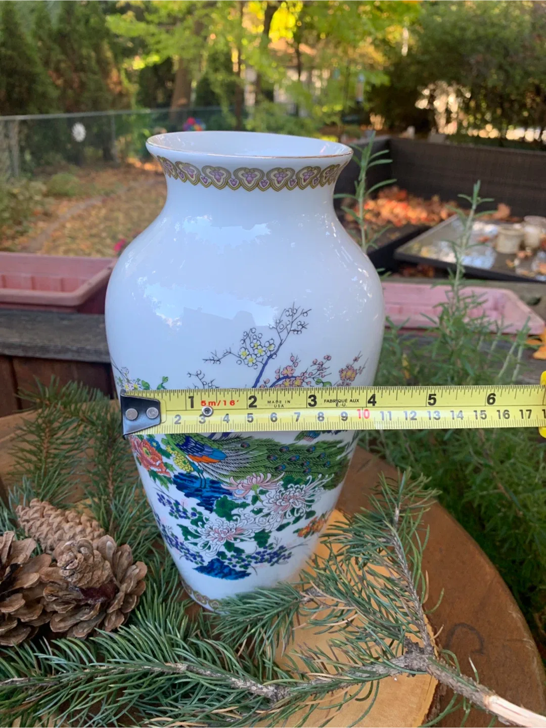 Vintage Peacock Floral Vase image indicator(9)