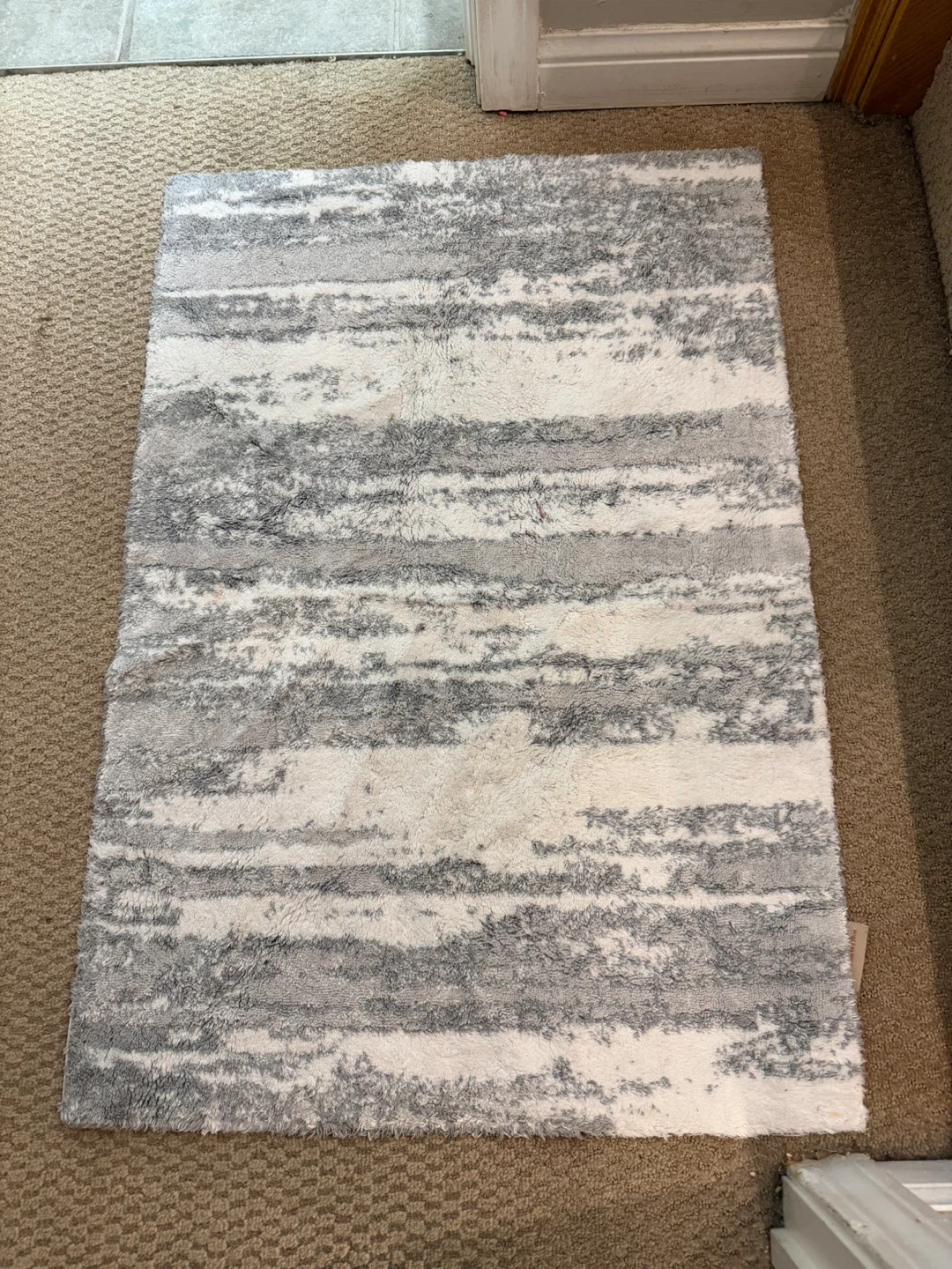 Grey and White Area Rug