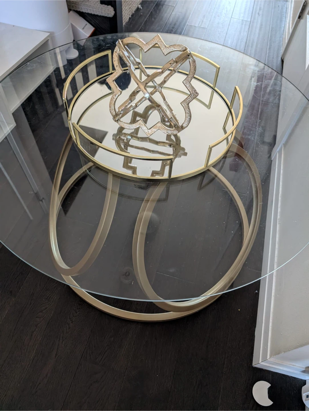 Glass Top Coffee Table with Gold Base - photo 3