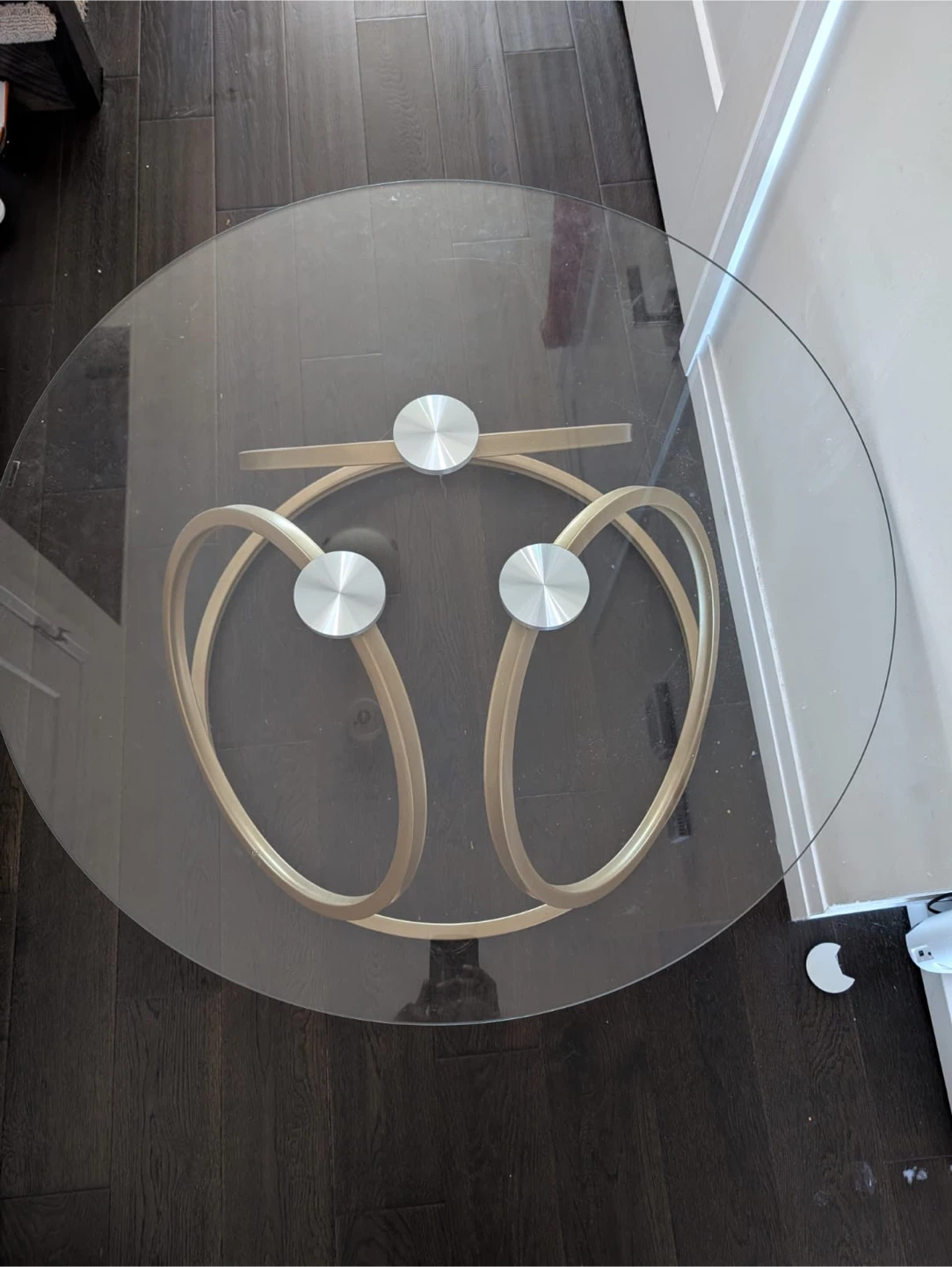 Glass Top Coffee Table with Gold Base - photo 2