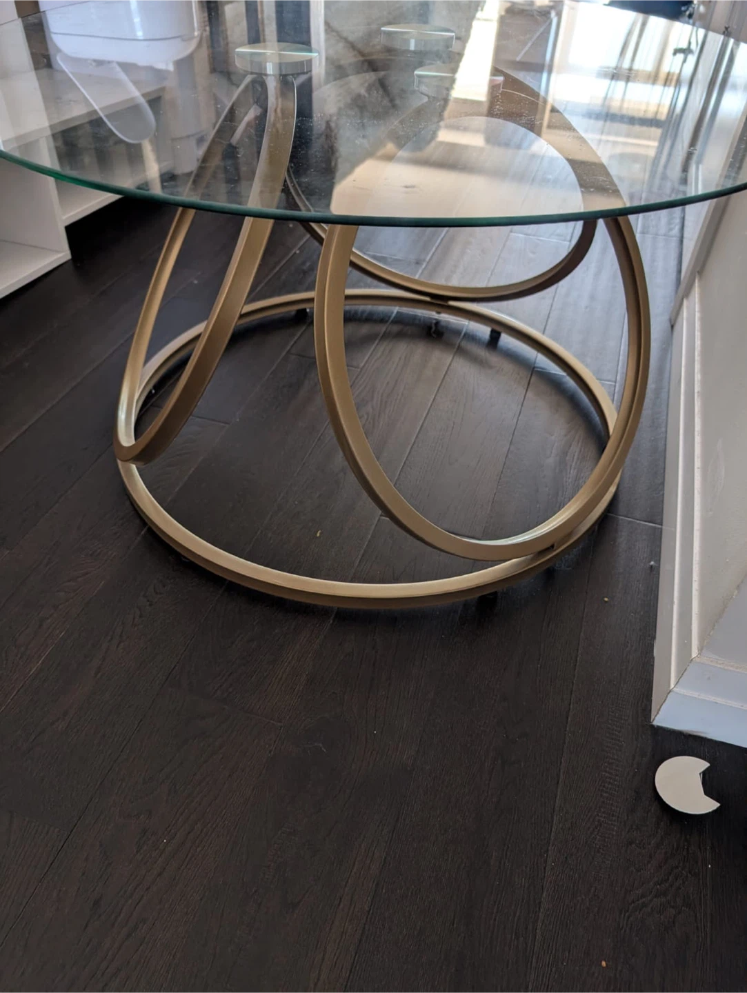 Glass Top Coffee Table with Gold Base