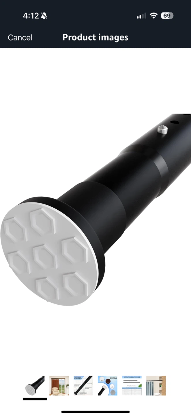 Black adjustable curtain Rod 83.1-102.8 Inches - photo 3
