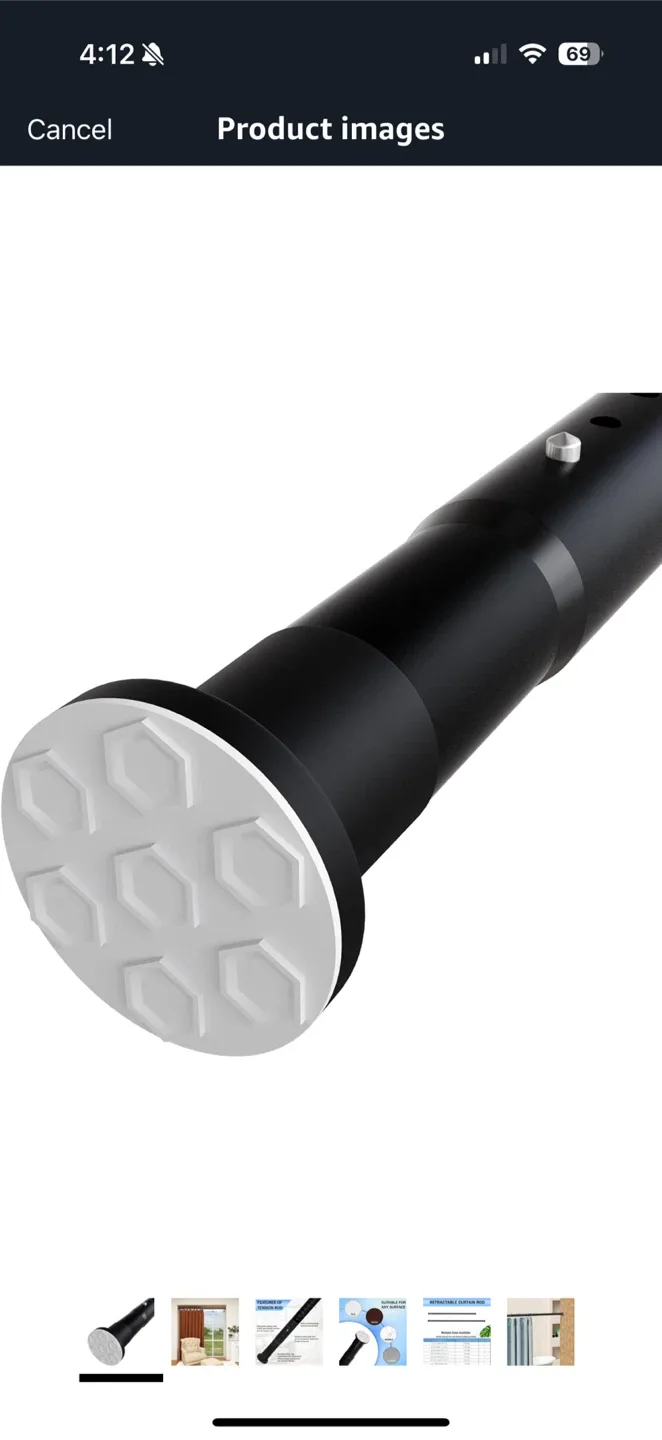 Black adjustable curtain Rod 83.1-102.8 Inches image indicator(3)