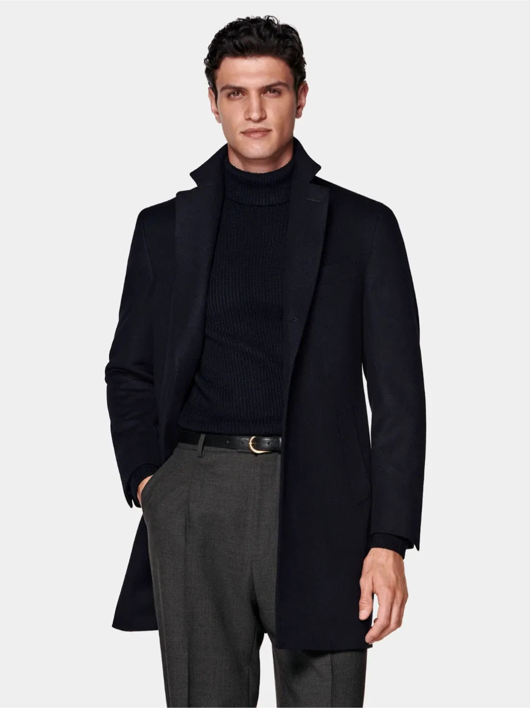 All Saints Black Overcoat