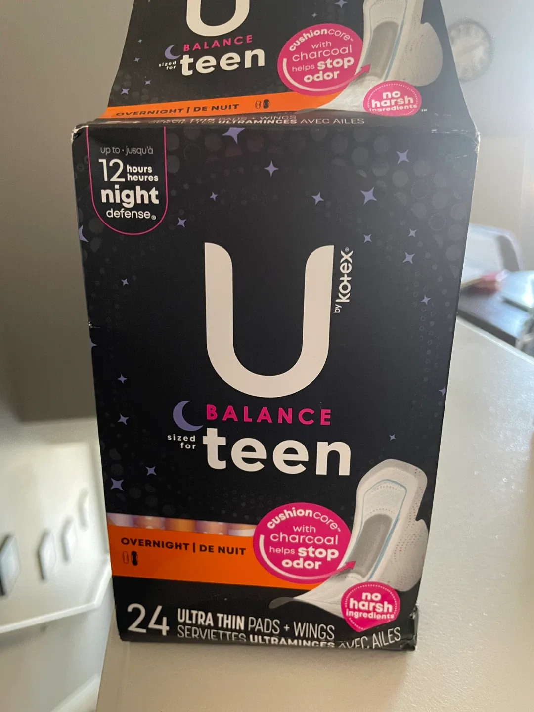 U by Kotex Balance Teen Pads, 24 count