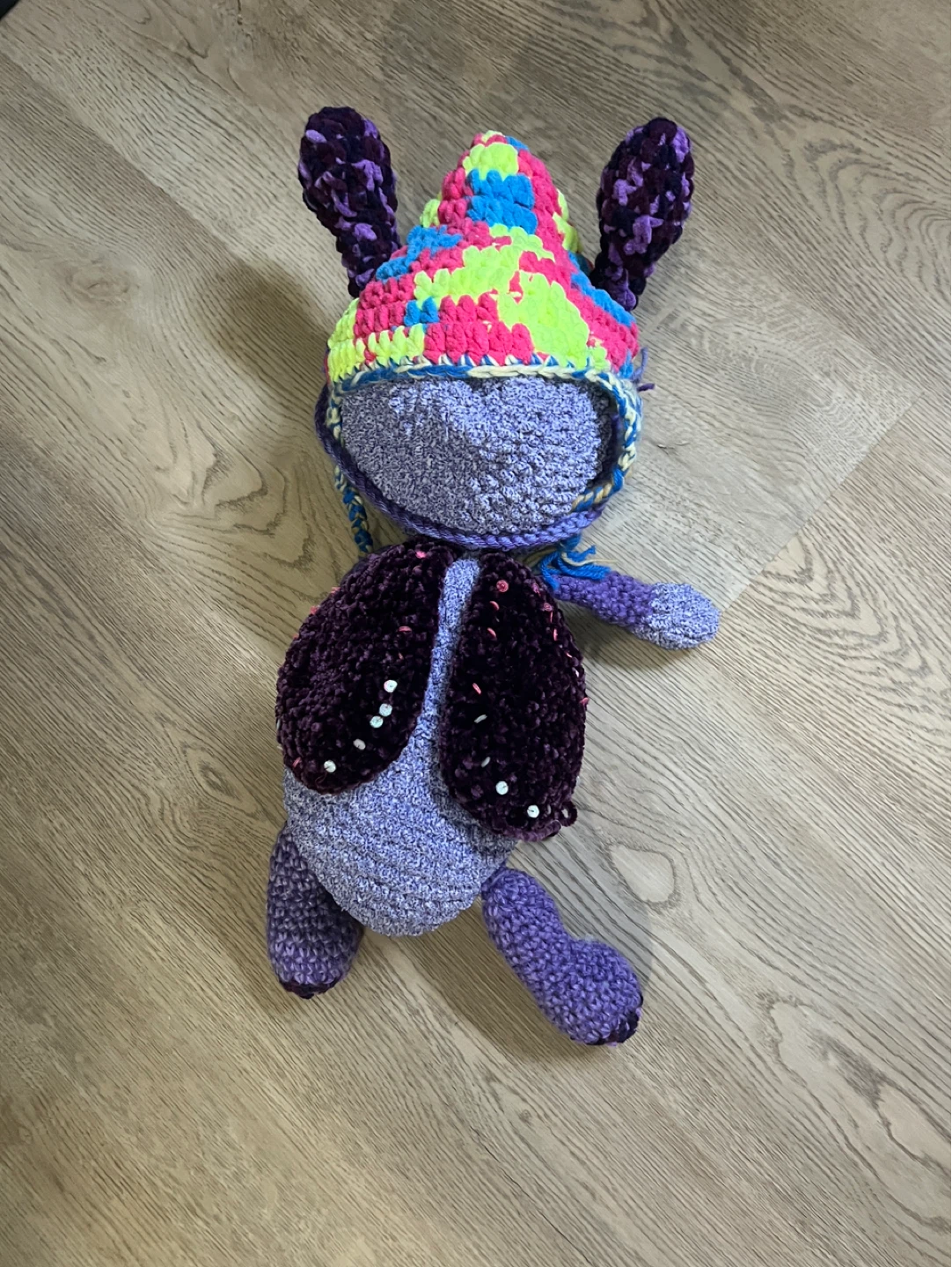 Handmade Crocheted Purple Plush Toy - photo 2
