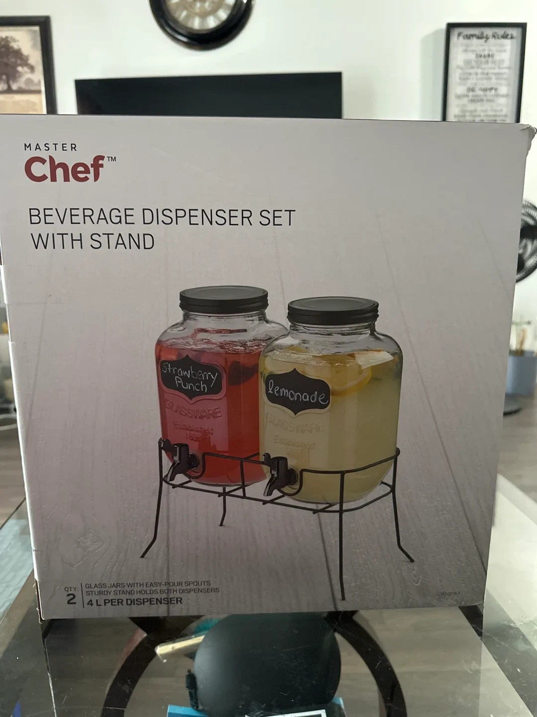 Master Chef Beverage Dispenser Set with Stand - New