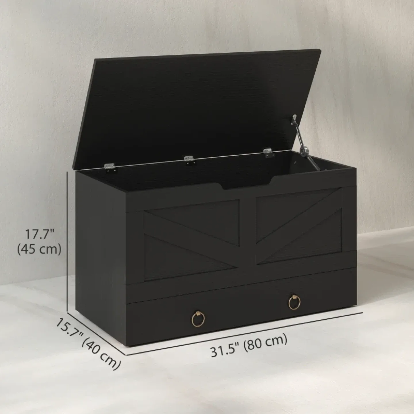 HOMCOM 31.5 Inches Storage Chest, Storage Trunk image indicator(3)