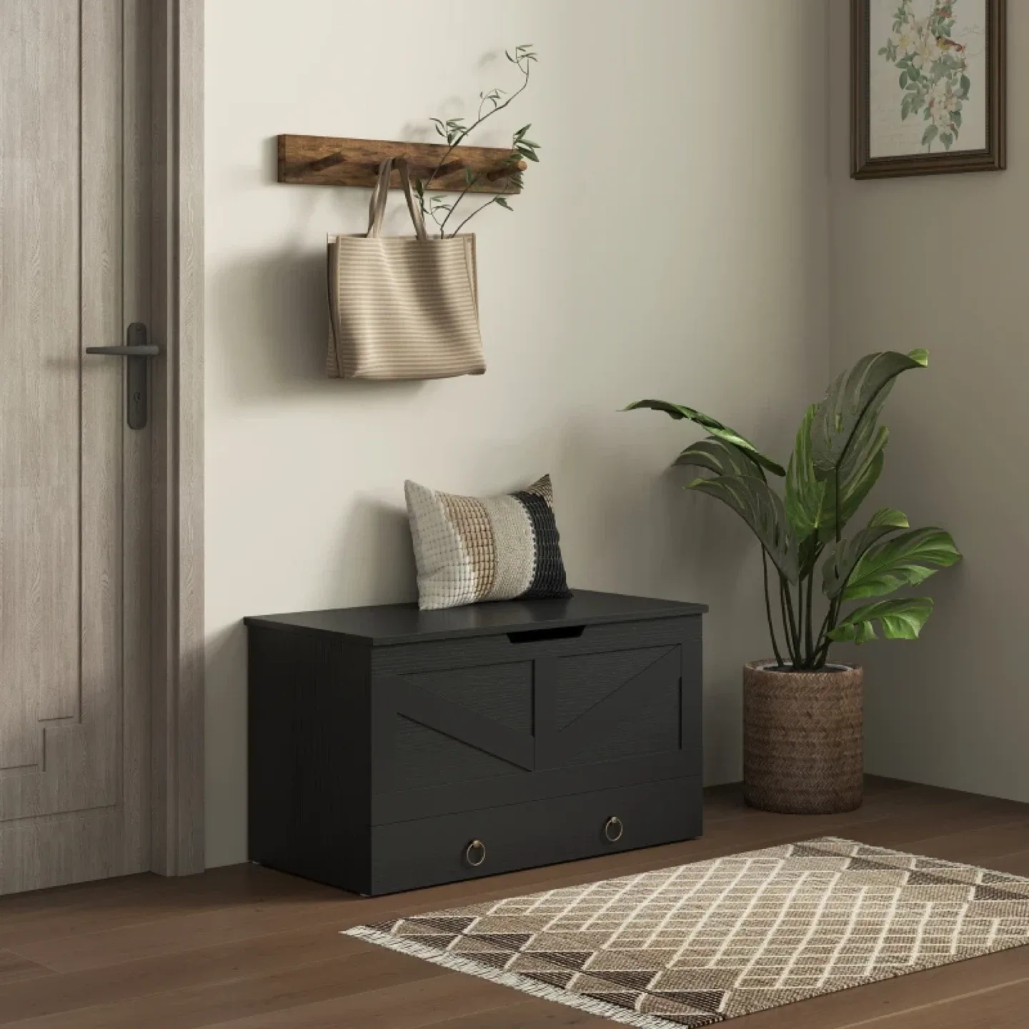 HOMCOM 31.5 Inches Storage Chest, Storage Trunk