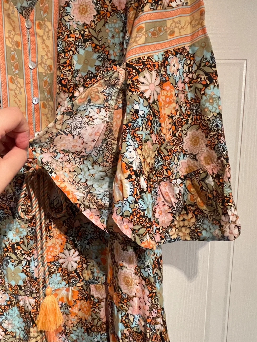 Linea Tesini Floral Bohemian Maxi Dress size 12 image indicator(6)