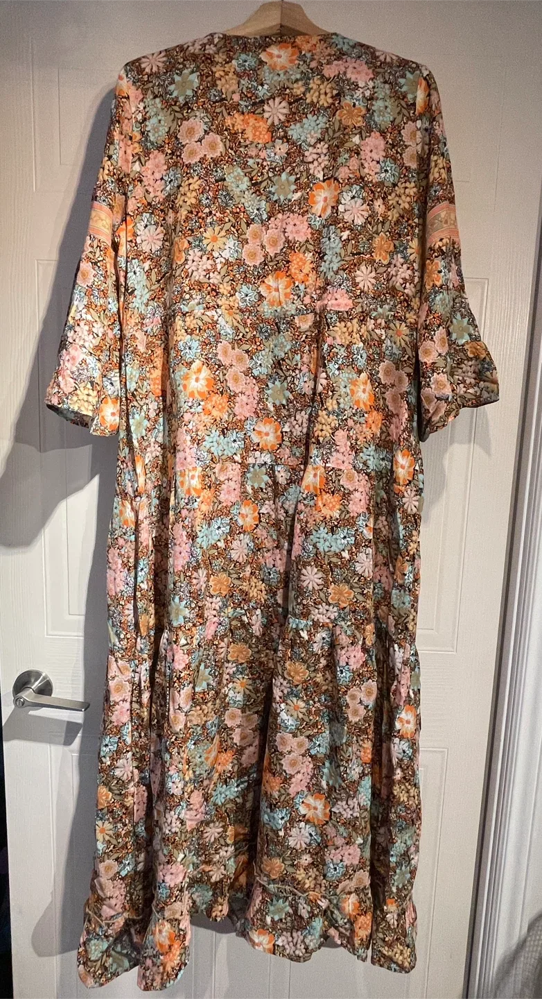 Linea Tesini Floral Bohemian Maxi Dress size 12 image indicator(7)