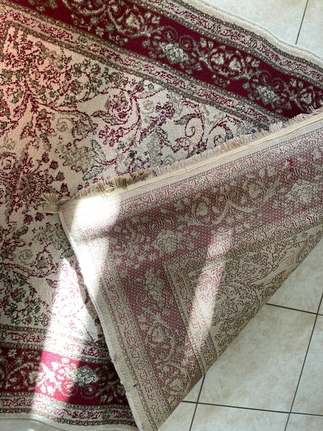 Patterned Area Rug - Red and Beige - photo 3