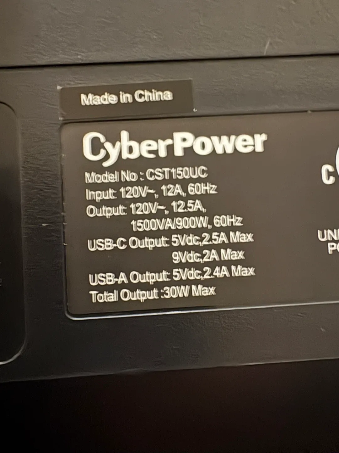 CyberPower CST150UC UPS Battery Backup image indicator(3)