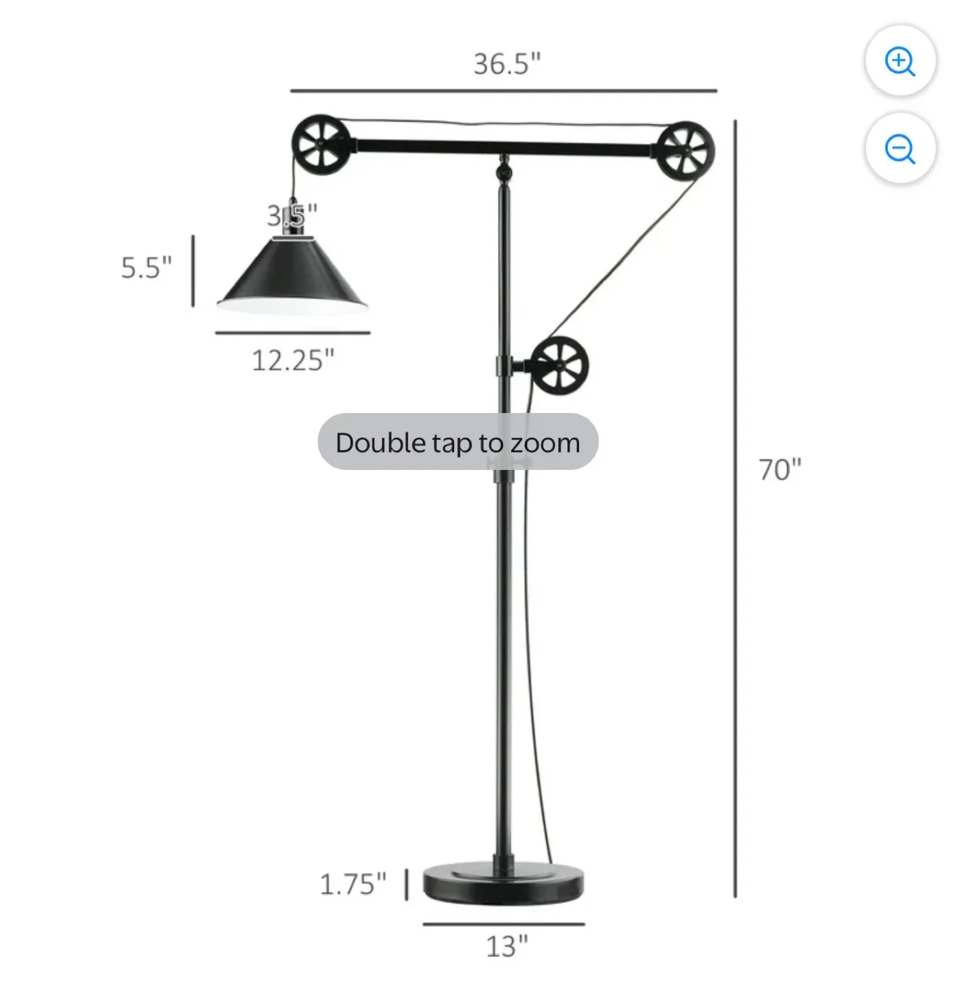 Black Industrial Pulley Floor Lamp image indicator(7)