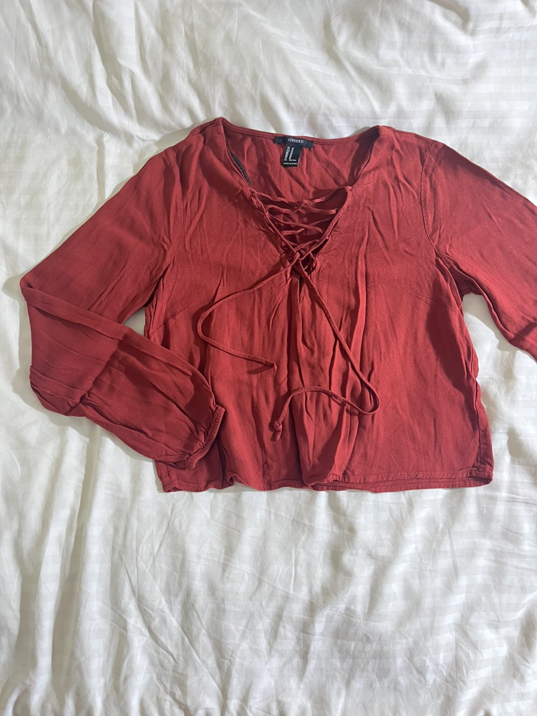 Forever 21 Lace-Up Top - Size M