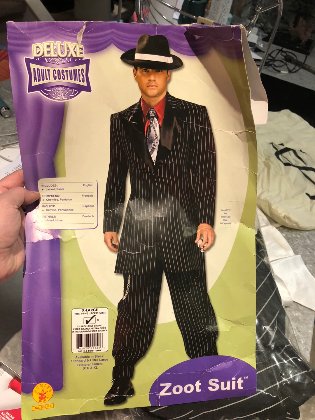 Deluxe Adult Gangster Halloween Costume Zoot Suit - X-Large - photo 2