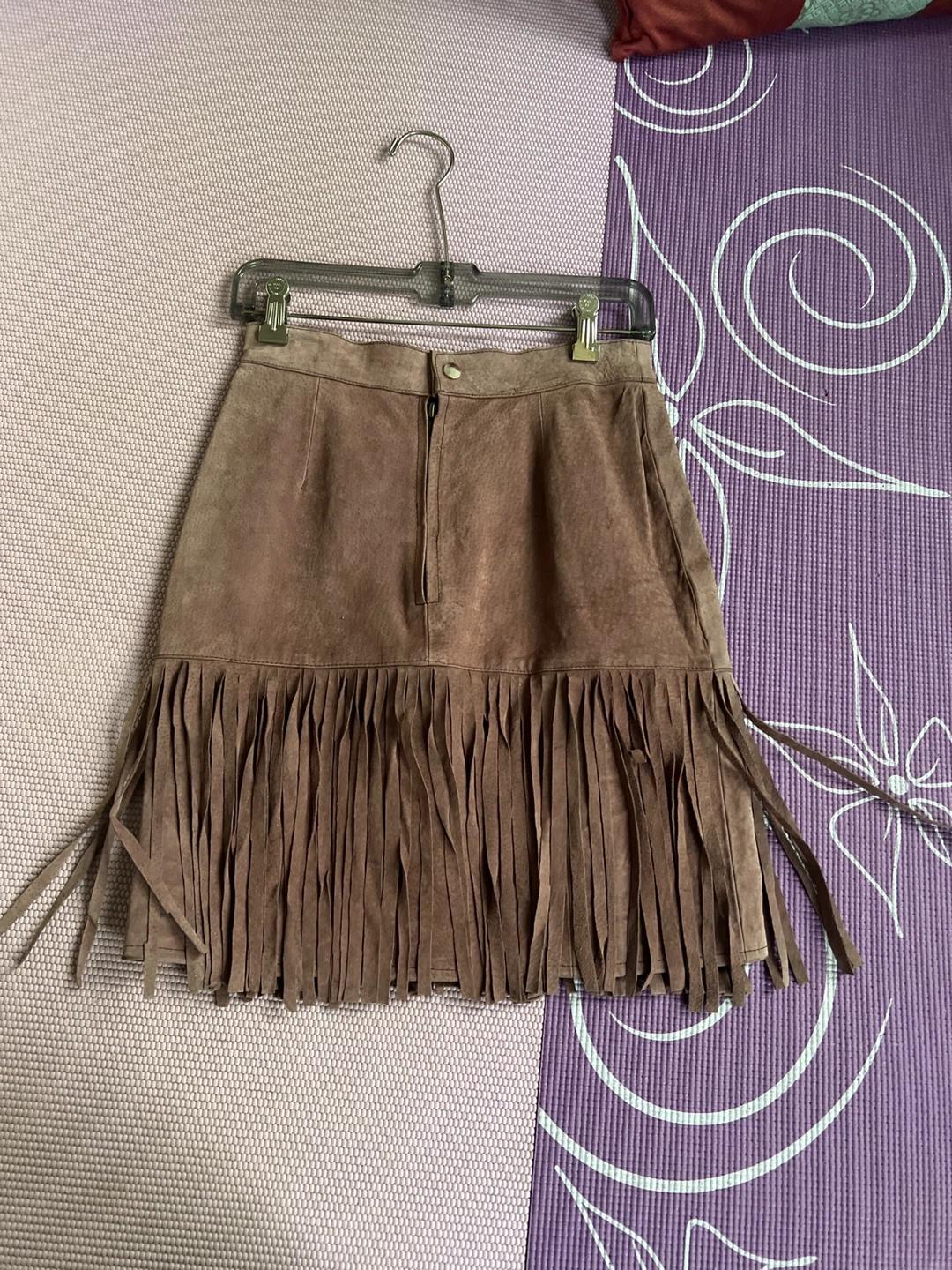 AXESSORIUM Leather Fringe Skirt - Size Small - photo 2
