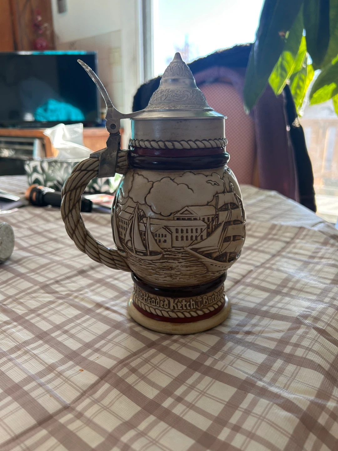 Vintage Avon Beer Stein with Pewter Lid