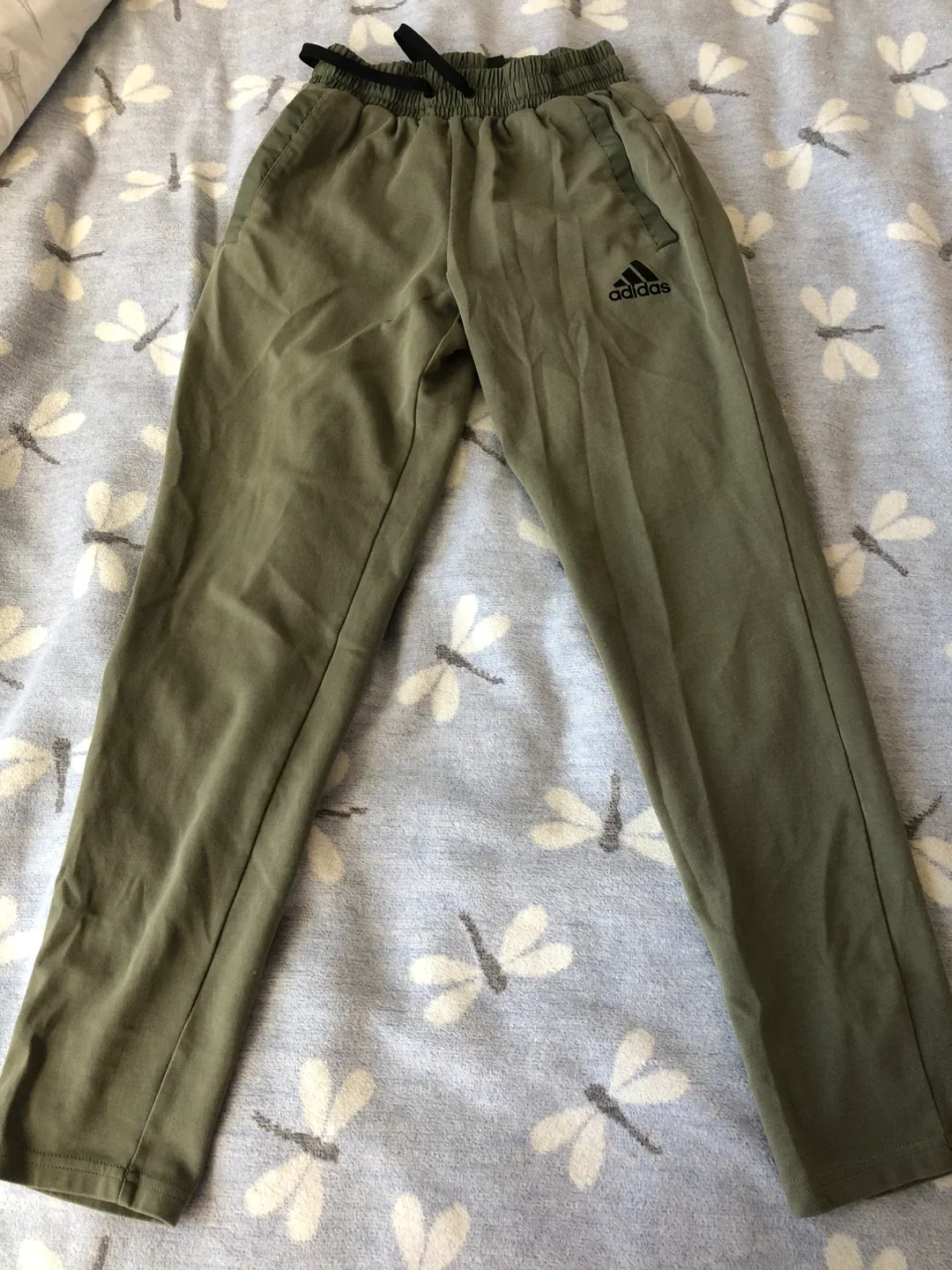 Adidas Army Green Joggers - Size S thumbnail