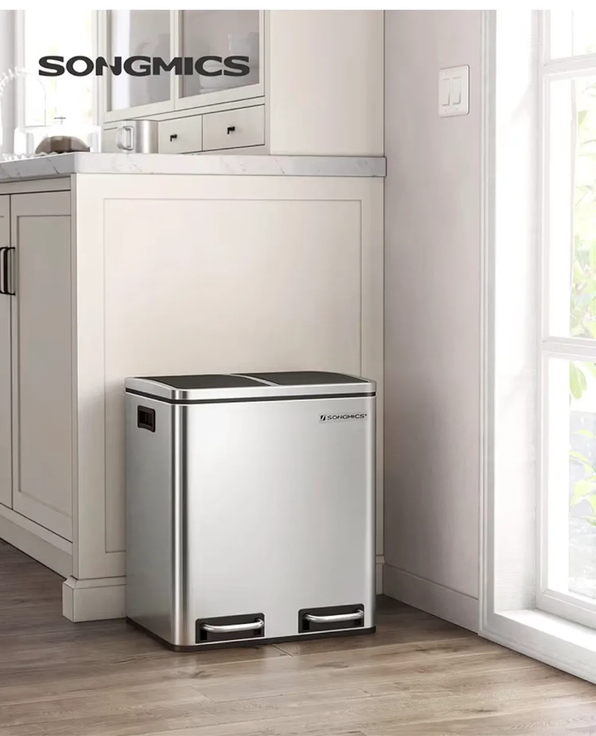 SONGMICS 30L Dual Trash Can - New in Box! image indicator(2)