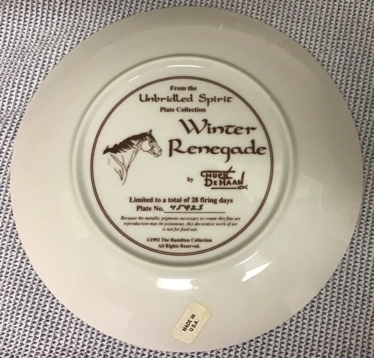 American Artists 'The Kidnapped Mare' Plate image indicator(10)