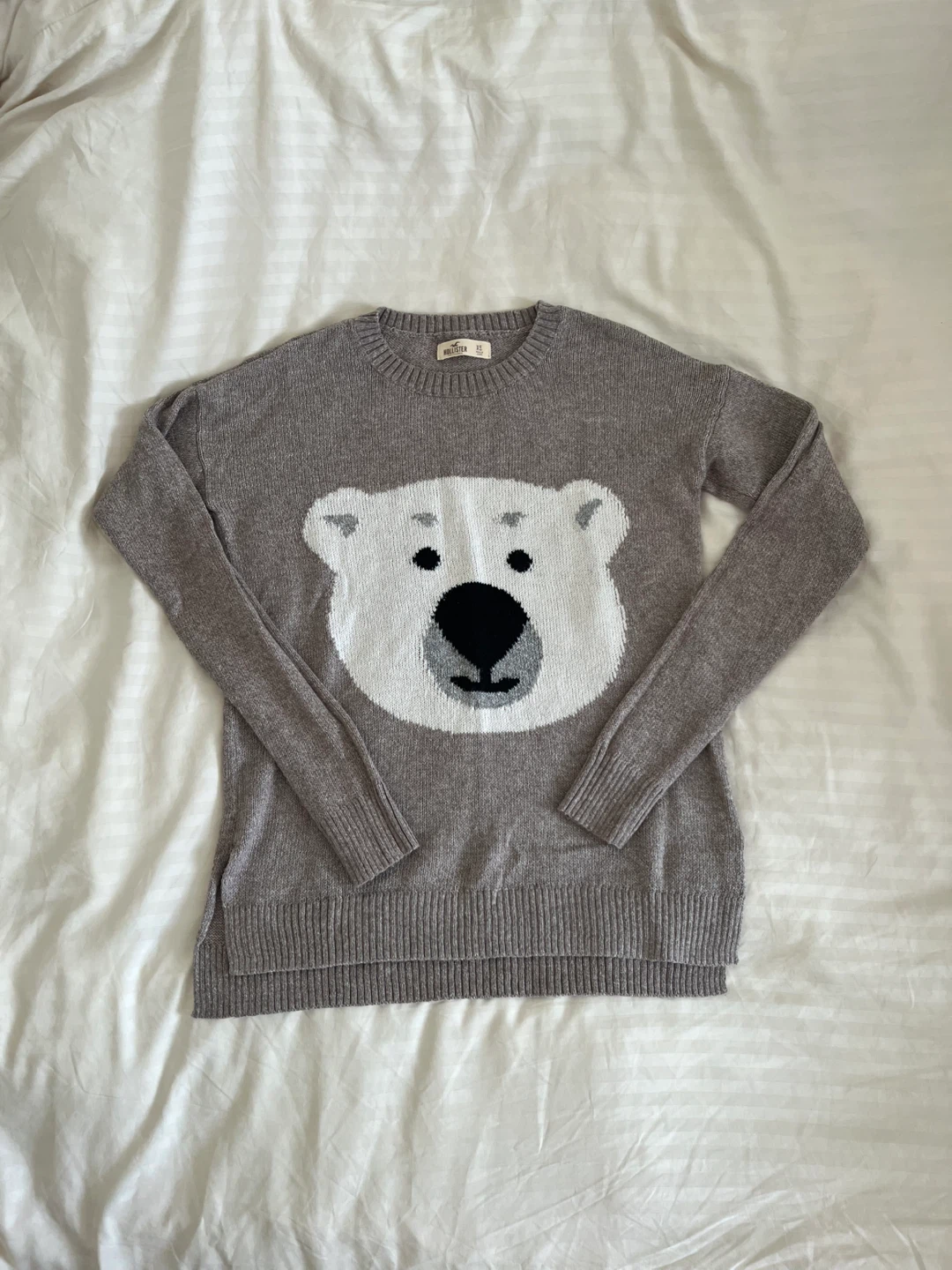 Hollister Gray Polar Bear Sweater