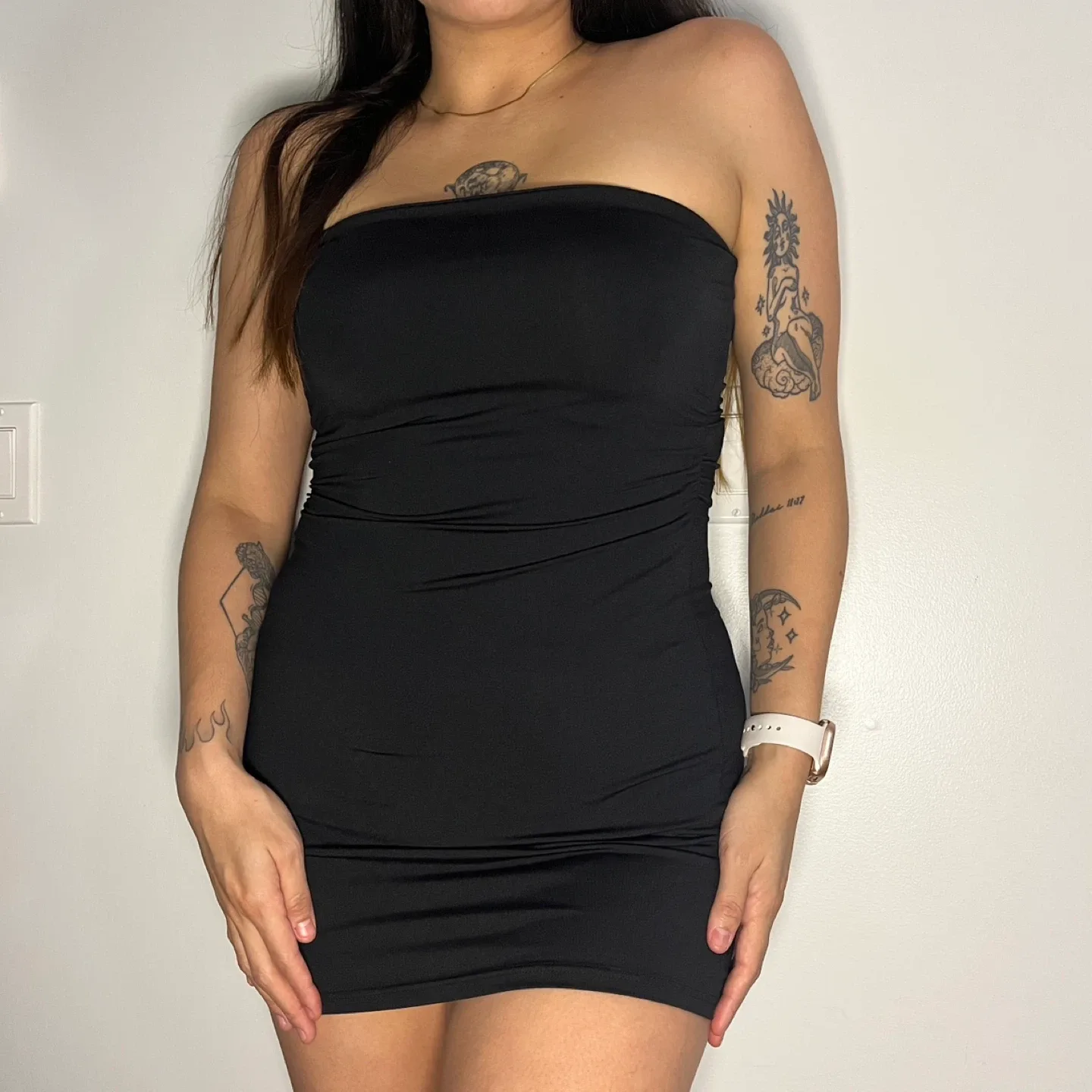 Black Strapless Mini Dress image indicator(2)