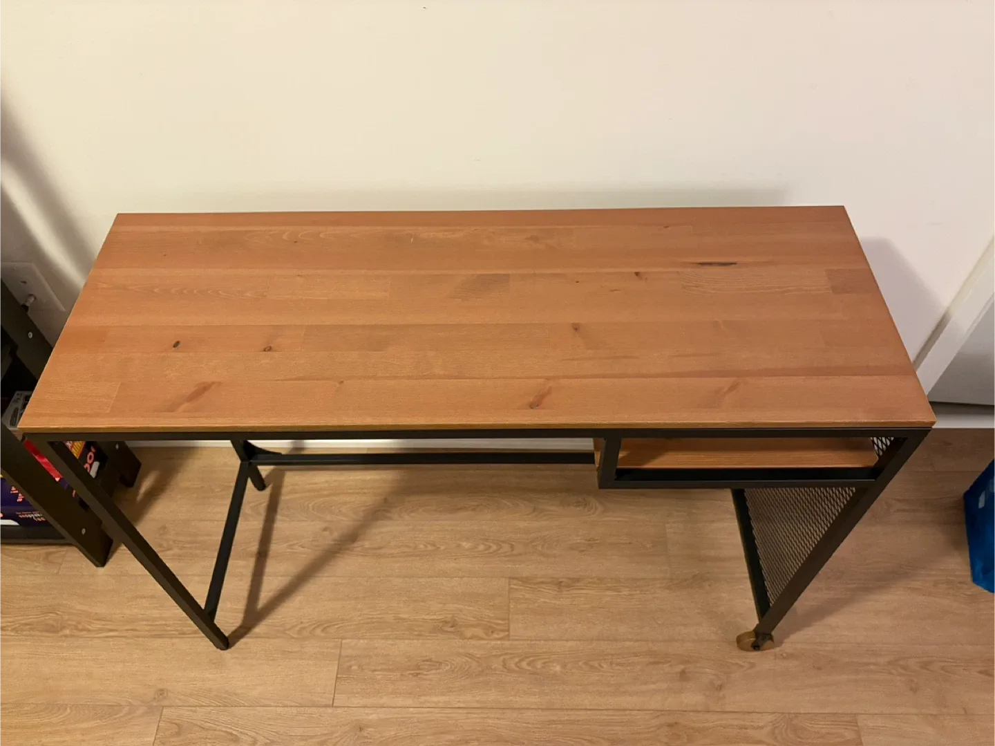 IKEA Desk - Wooden and Black Metal Frame image indicator(3)