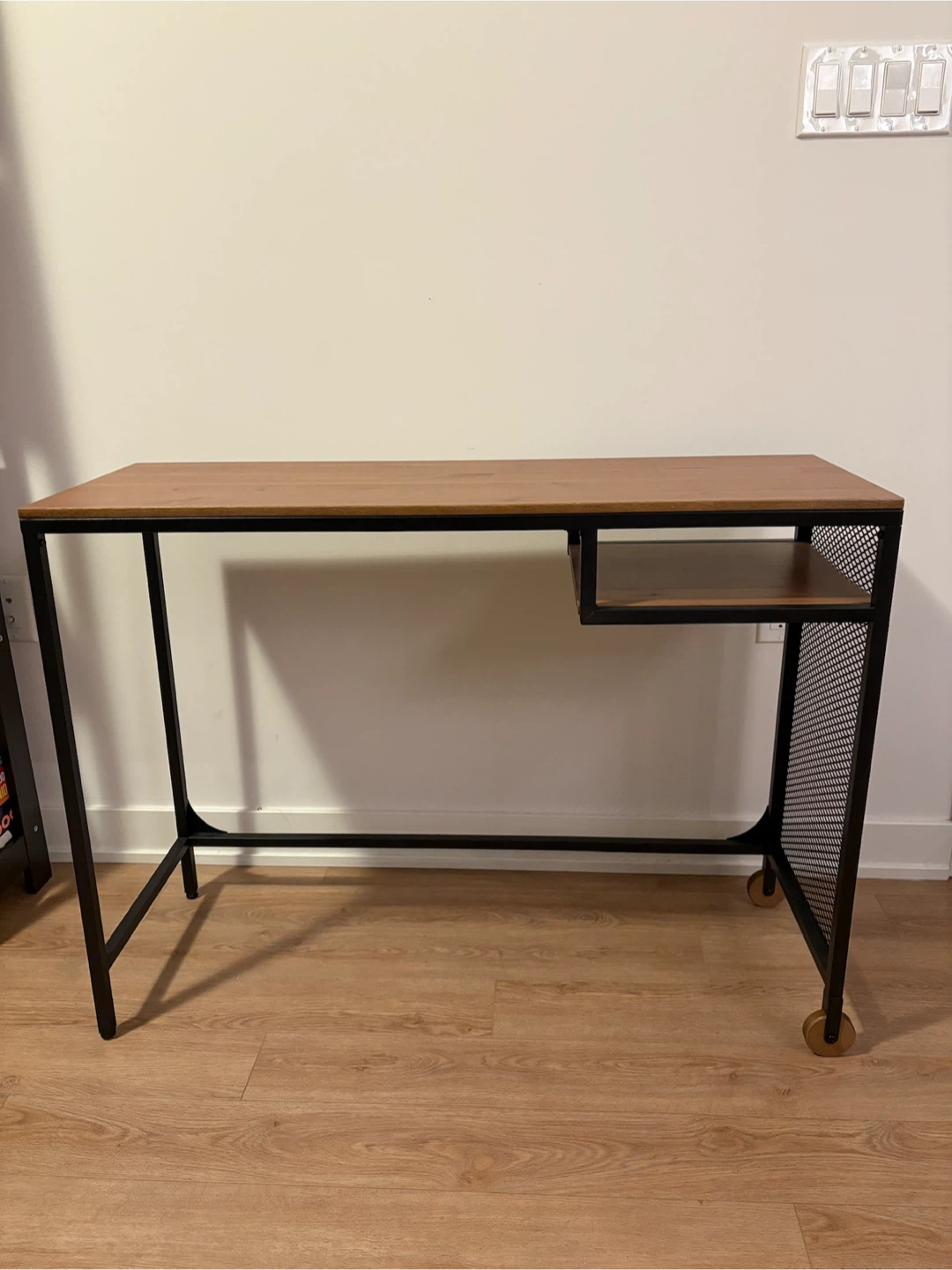 IKEA Desk - Wooden and Black Metal Frame