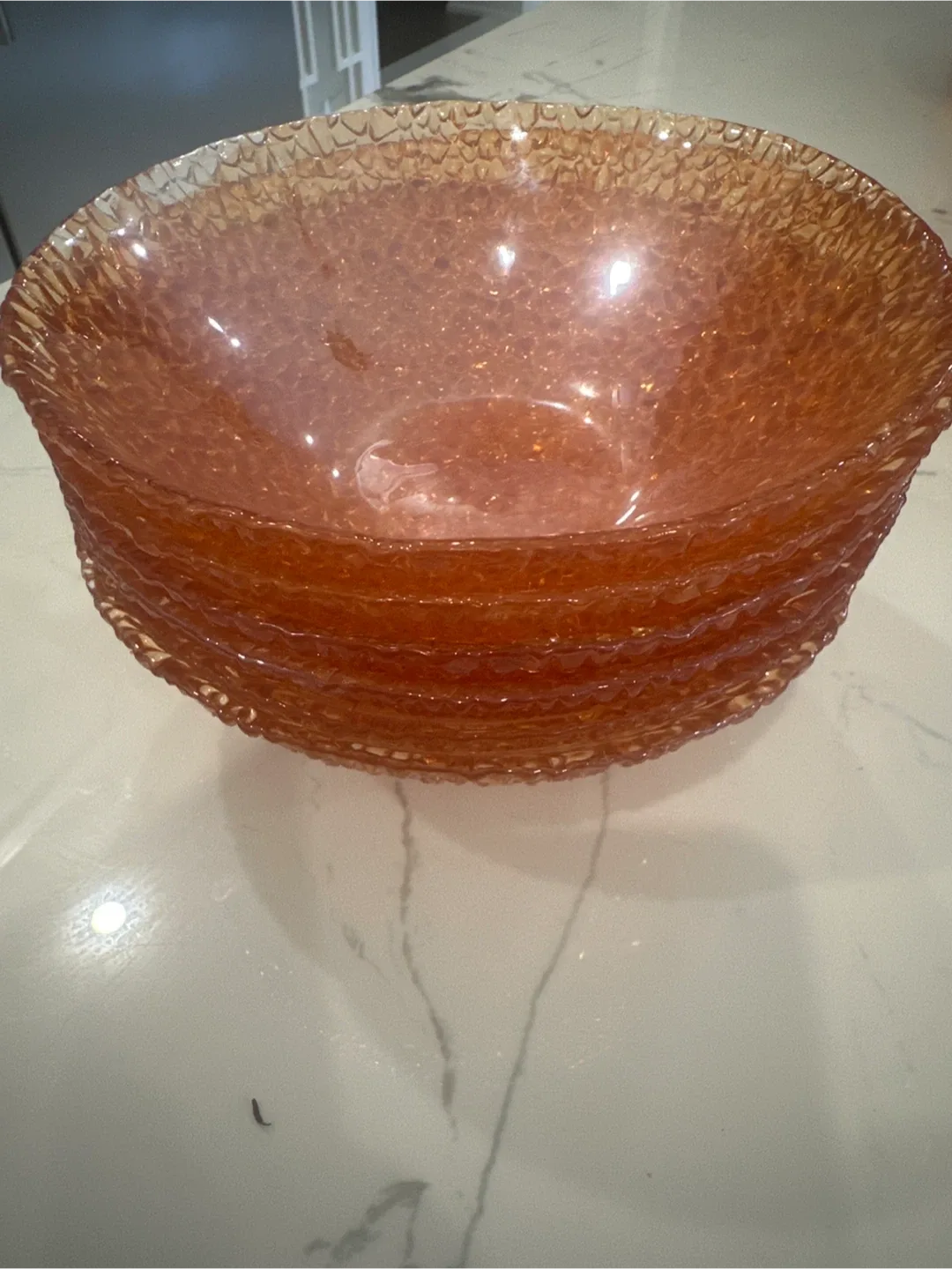 Textured Amber Glass Bowls and Plates image indicator(4)