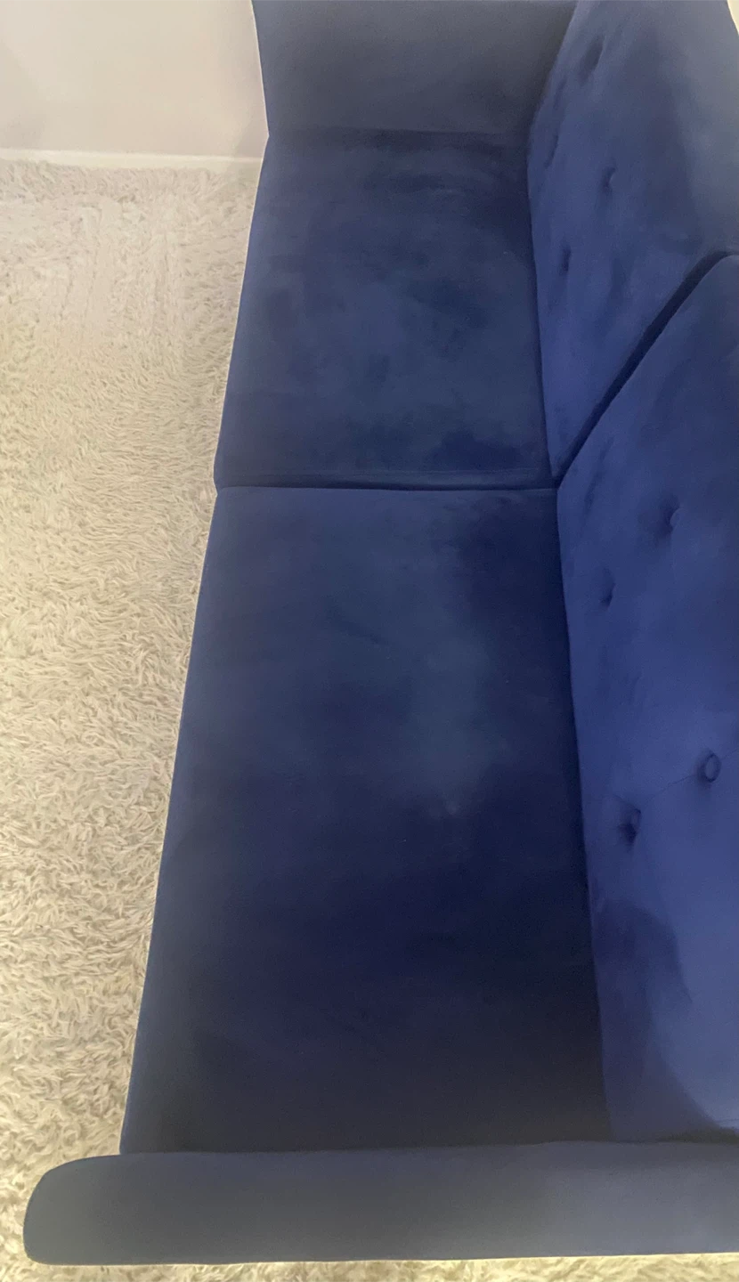 Blue Velvet Futon Sofa Bed (74") - photo 3