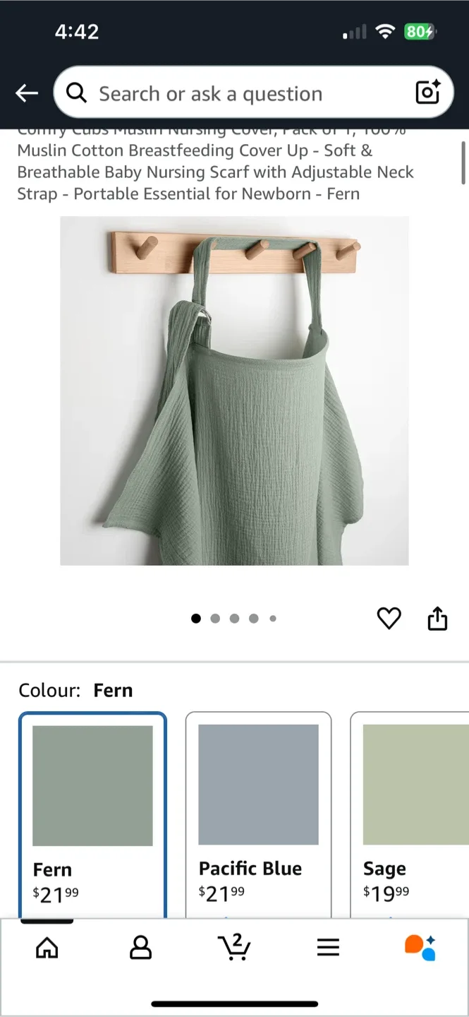 Comfy Cubs Muslin Nursing Cover - Fern image indicator(2)