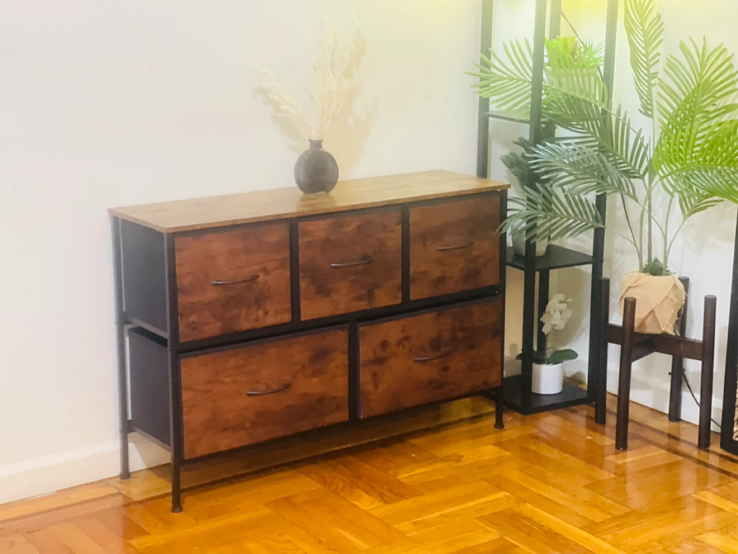 Brown Wood & Metal Drawer Dresser ( Moving Out ) - photo 2