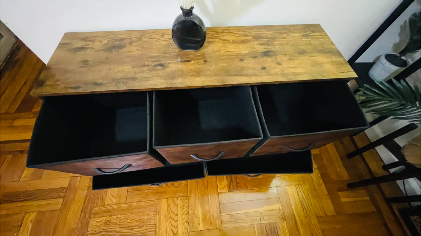 Brown Wood & Metal Drawer Dresser ( Moving Out ) - photo 3