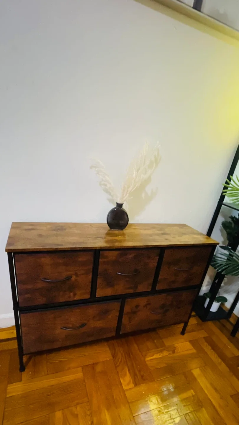 Brown Wood & Metal Drawer Dresser ( Moving Out )