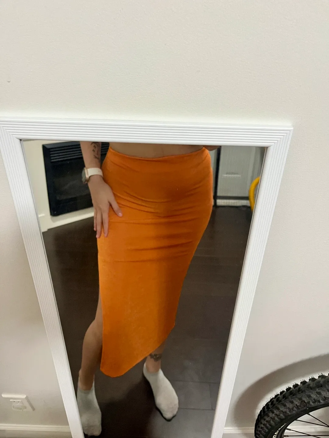 Orange Midi Skirt image indicator(2)