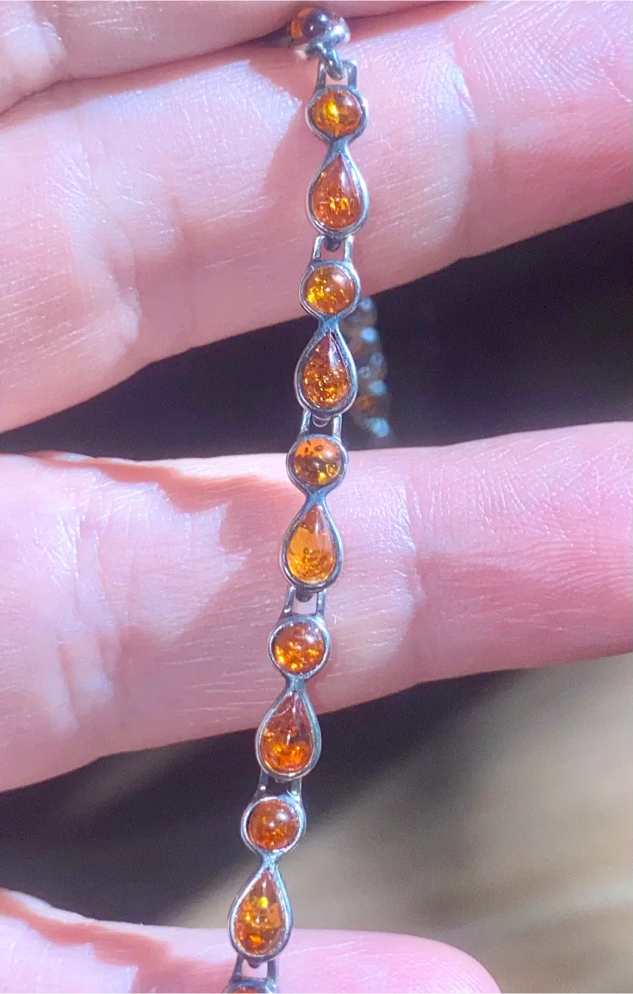 Amber & Silver Bracelet. Vintage Russian sterling silver image indicator(2)