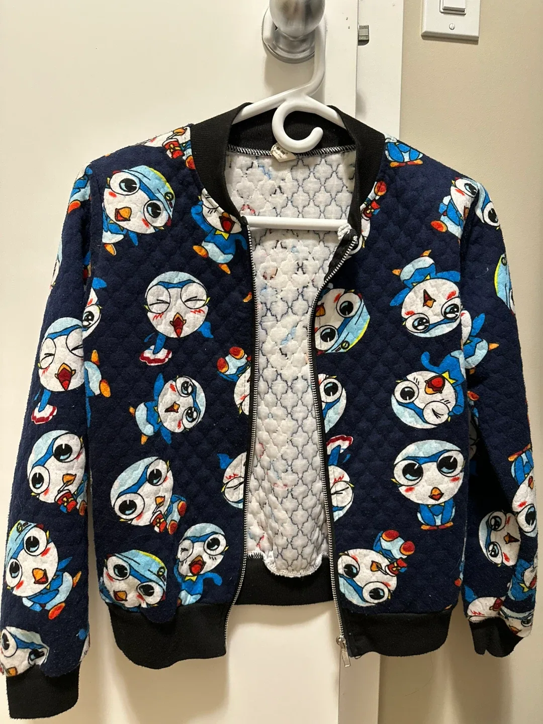 Kids' Bomber Jacket with Penguin Design thumbnail