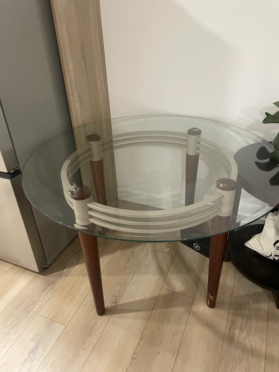 Glass Top Round Dining Table