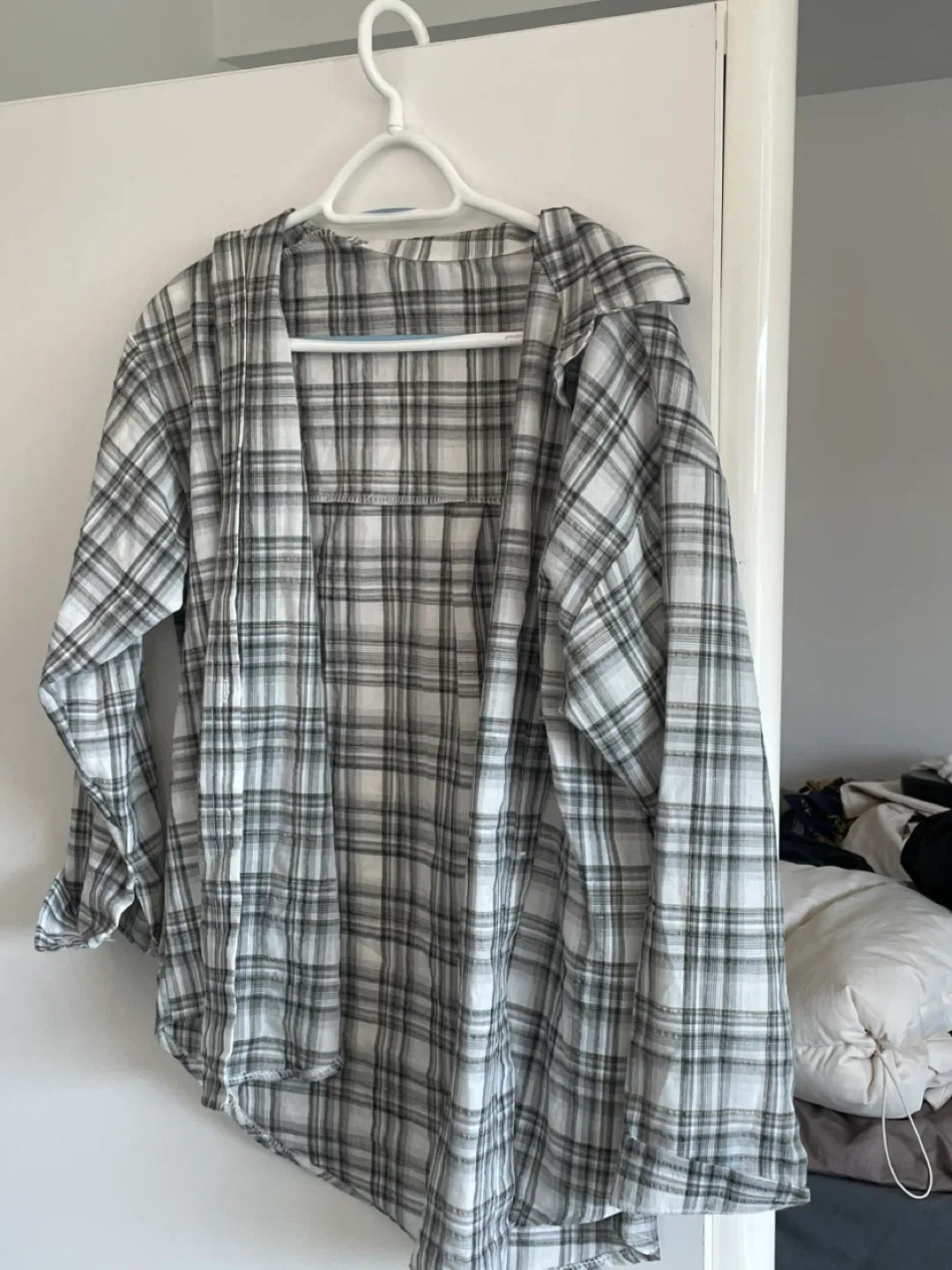 Plaid button up long sleeve t shirt flannel thumbnail