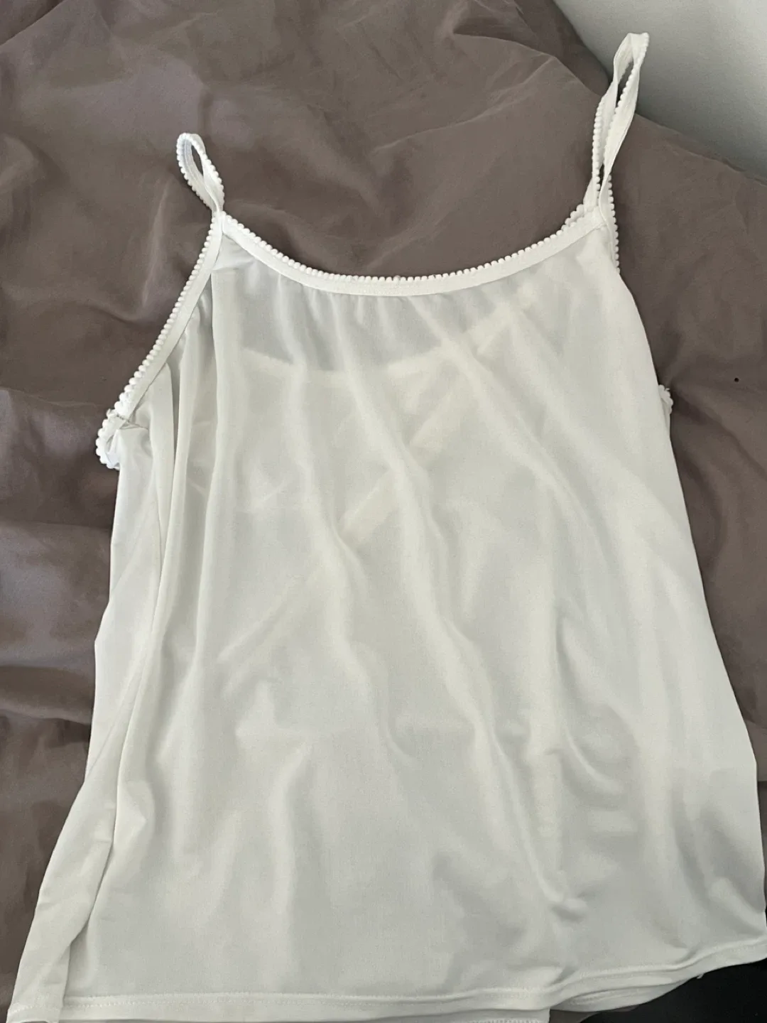 sheer white tank top thumbnail