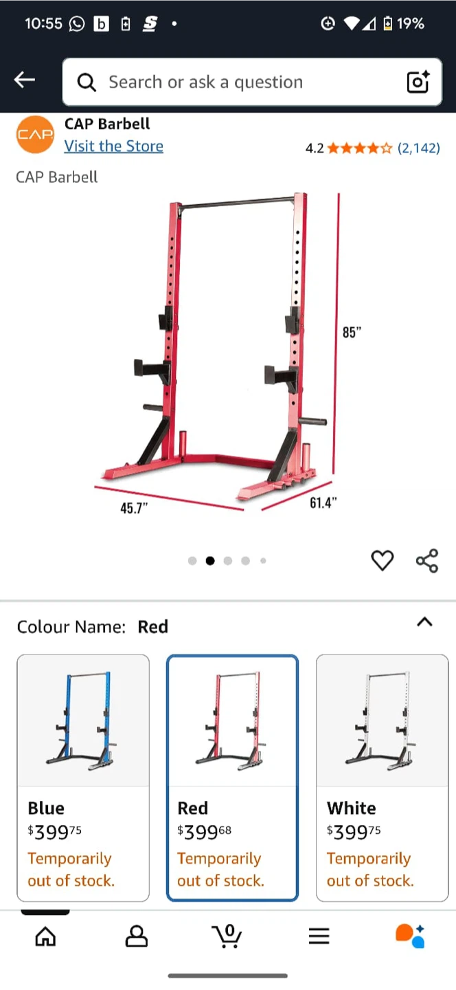 CAP Barbell Squat Rack - Red